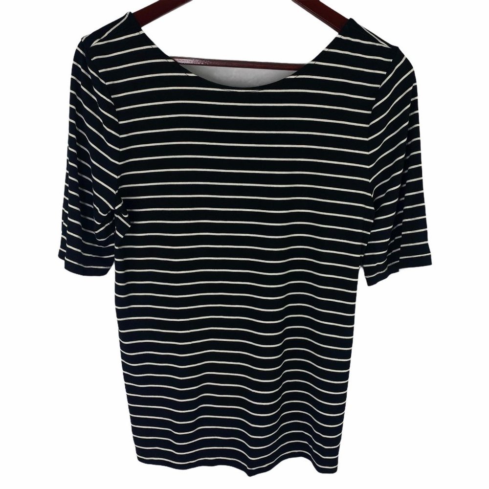 a new day Scoop Stripe Knit Top Size M